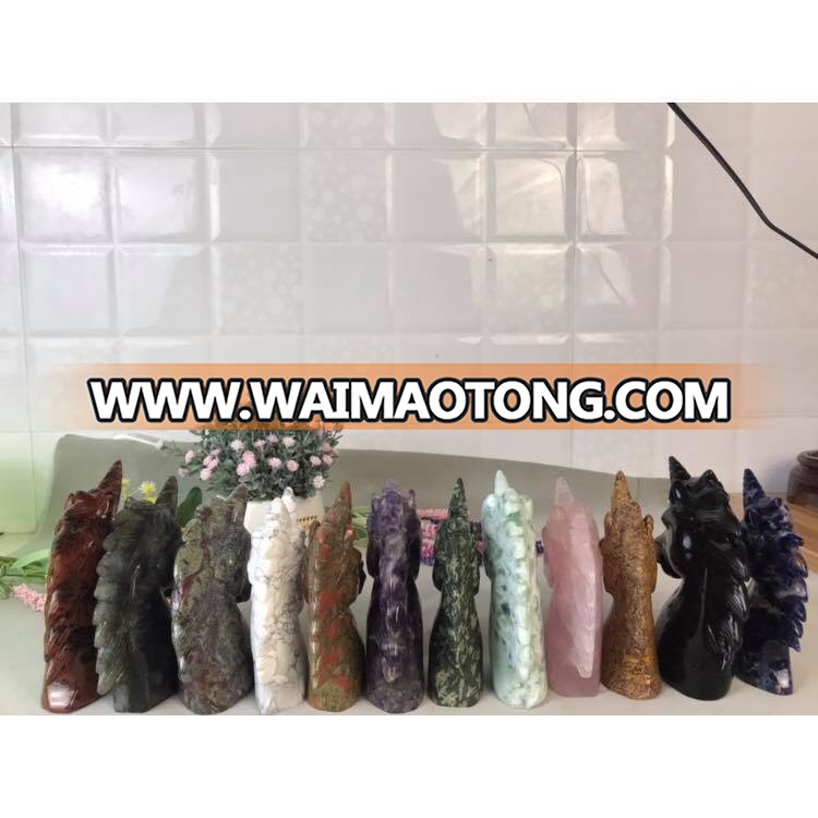 wholesale customized quartz crystal unicorn carvings hand carved