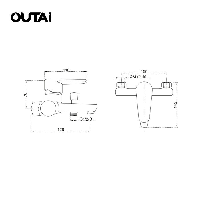 Top quality cold hot water available bathroom wall mounted mixer rain shower faucet