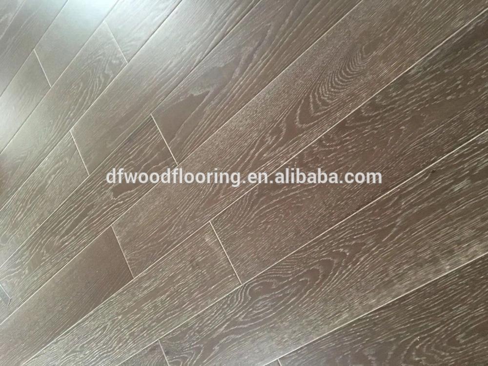 Grey Brushed Finished European Oak Multilayer Engineered Wood Flooring