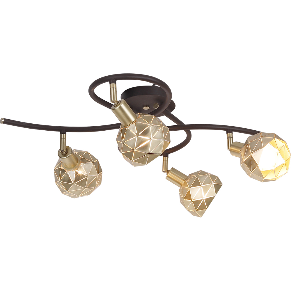 Postmodern Loft Golden Iron Art Vintage Industrial Wall Mounted Ceiling Light