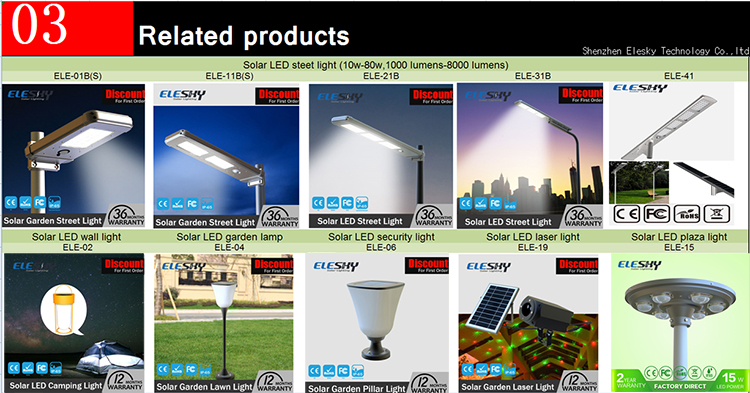 Shenzhen factory energy-saving solar powered outdoor street lights led