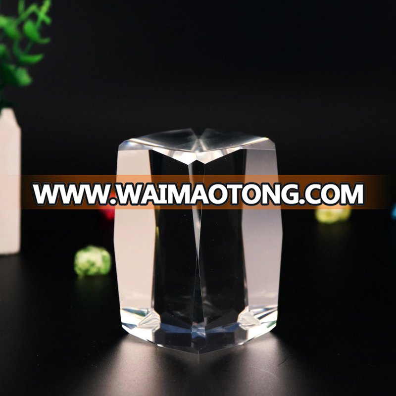 wholesale K9 clear crystal block cube with facet for 3D laser etched