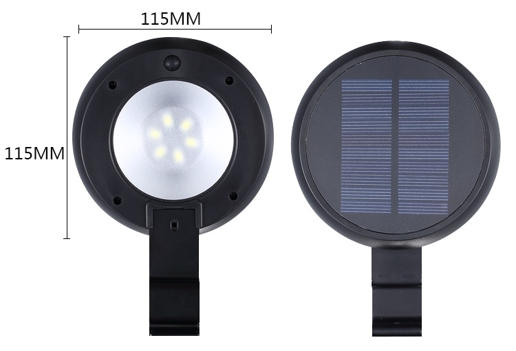 Hooree SL-530 Round Waterproof 160-degree irradiation wall-mounted outdoor small solar wall lamp