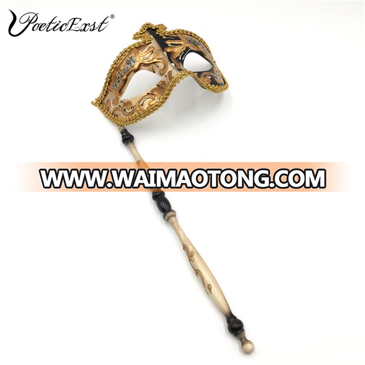 PoeticExst men and women half face pulp elegant Venetian masquerade mask on a stick