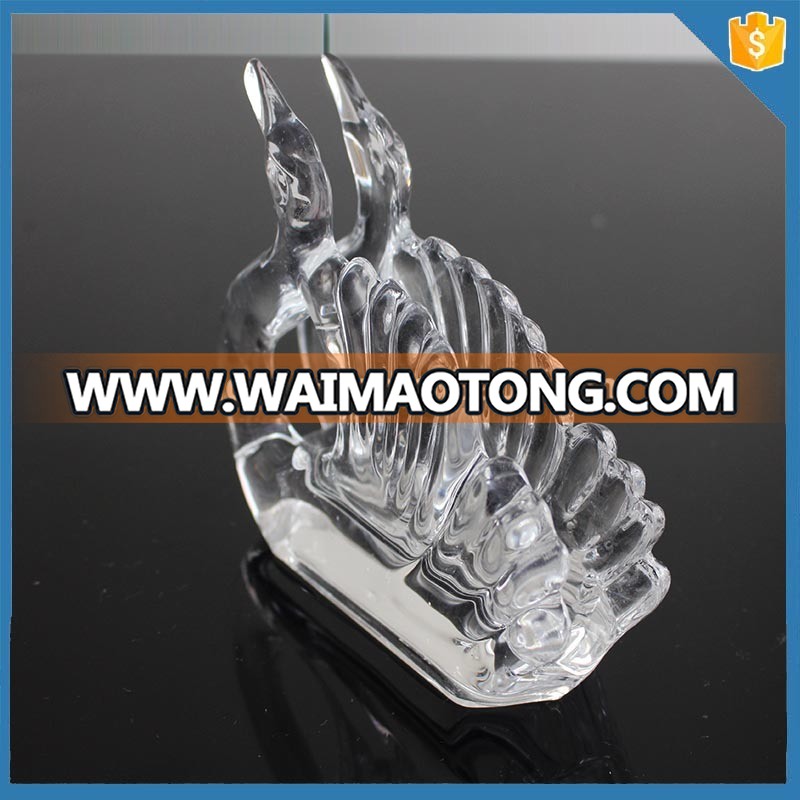 LXHY-N001 Animal shape swan Crystal Glass napkin holder for wedding