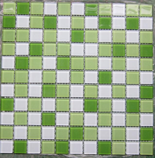 Green crystal glass mosaic swimming pool tile