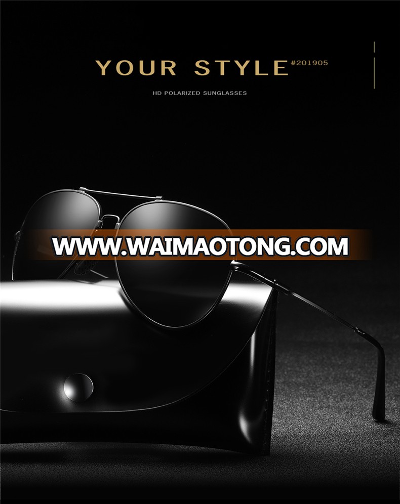 Wholesale Brand Design Oval Polarized Sunglasses Metal Frame UV400 Sun Glasses For Men