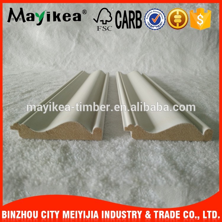 Home decorative skirting moulding waterproof veneer wrapped mouldings mdf skirting