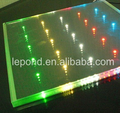 led inside glass display glass