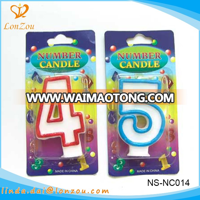 Candle number multi-colored decorative oem birthday number candle for children