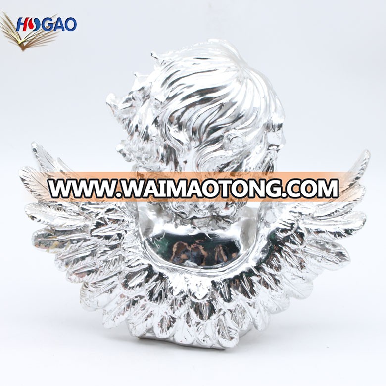 Factory direct sale garden decor resin indoor lovely silver angel figurines statues for sale