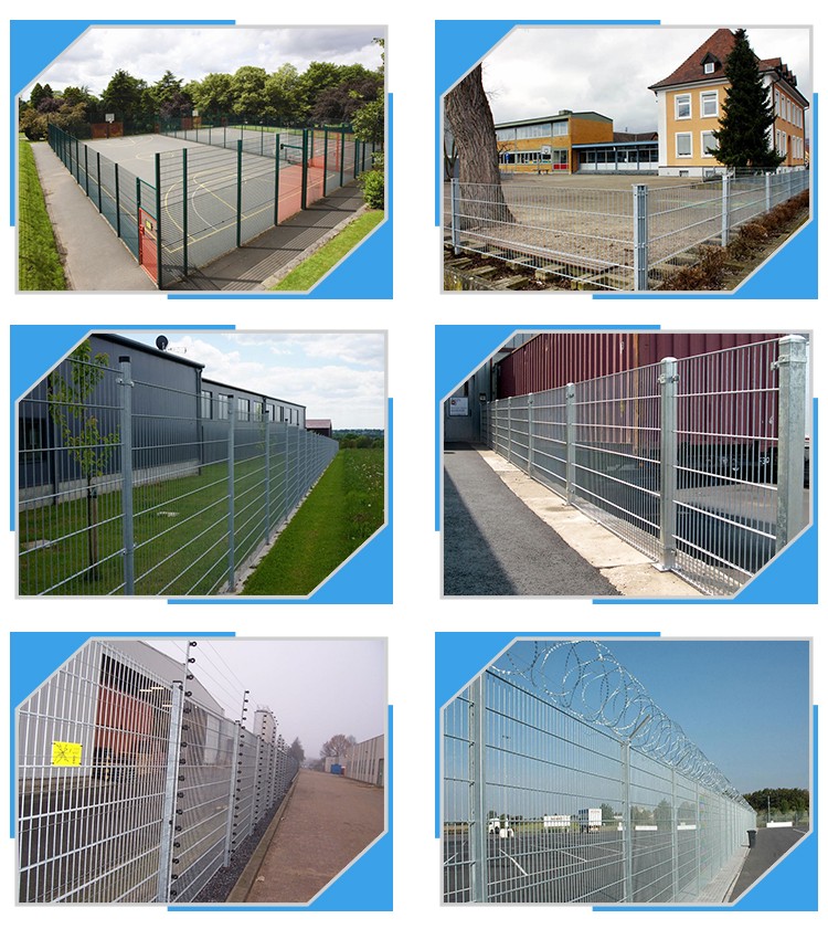 Galvanized double horizontal wire secure mesh fence