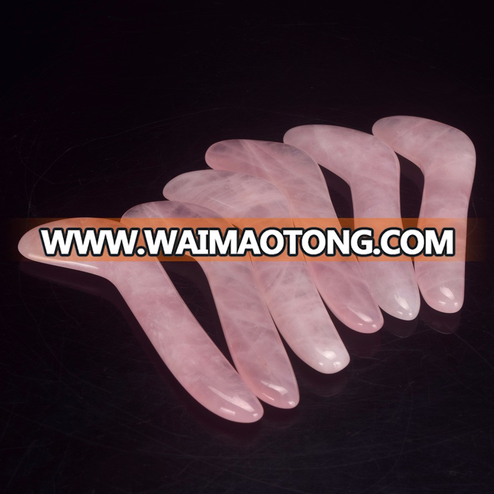 Hot Sale Knife shape rose quartz Gua Sha Board