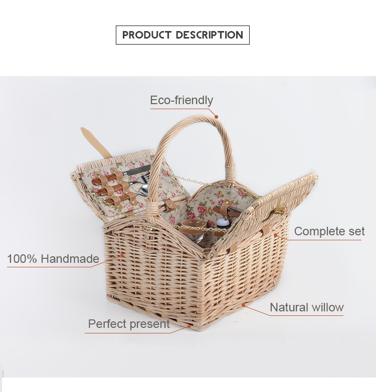 China supplier wholesale small weaving willow floral picnic basket