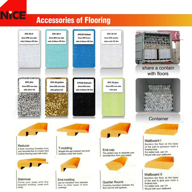 very hot sale E0 ac3 grade waterproof 12mm unilin click laminate flooring to North America industrial laminate flooring