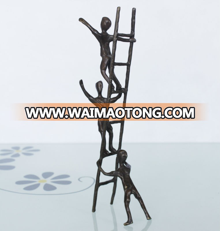 small bronze children playing sculptures for home decor