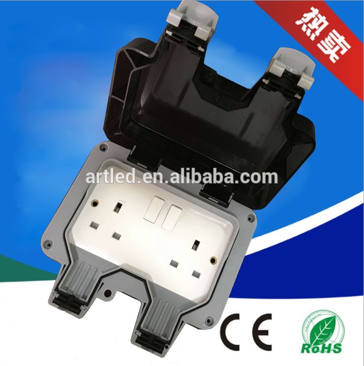 IP66 13A weatherproof outdoor socket twin socket for uk