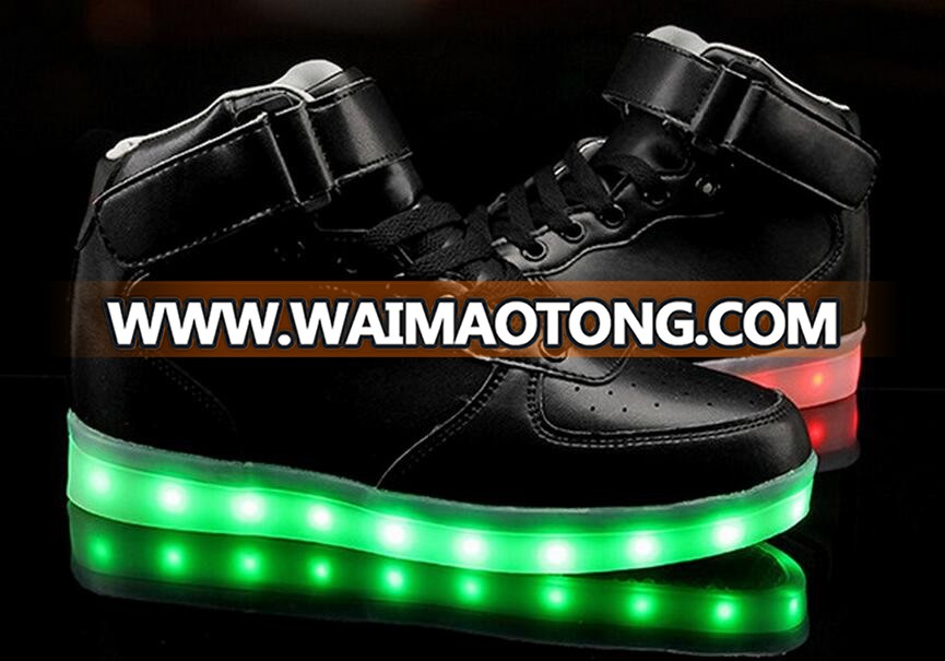 Men shoes USB Charging High Top Luminous LED Light Shoes 7 Colors Flashing Casual Glowing Light up Shoes for Adults