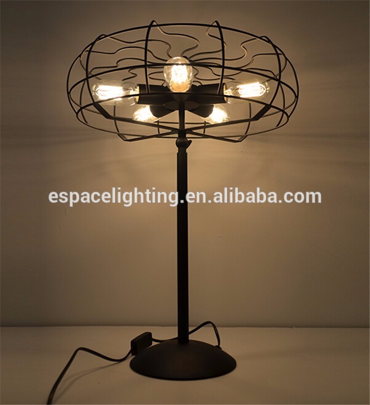 Antique black fan table lamp retro for hotels