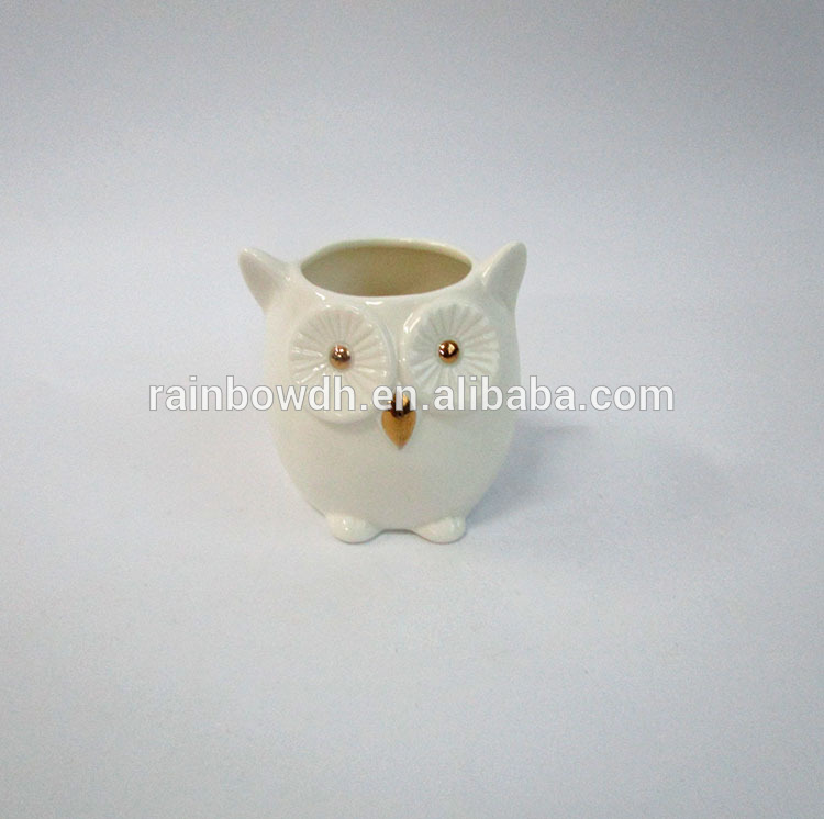 Mini Ceramic Owl Flower Pot for Succulent Plant