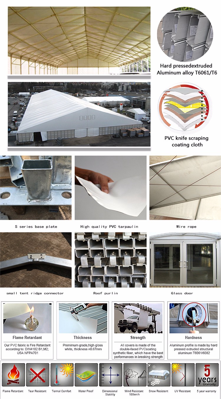 A shape 20x15m tent for warehouse storage