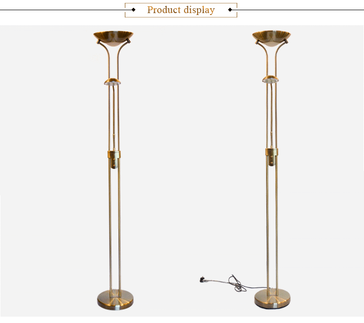 Ajustable Mother And Son Antique Brass 3000K LED office Floor Lamp