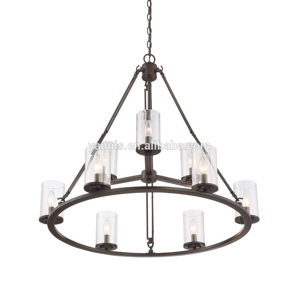 Black Iron Clear  Glass Shade Pendant Lamp Chandelierl Lights  Lighting for home decoration