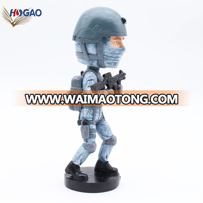 Wholesale creative navy solider figurine resin bobble head for home decoration