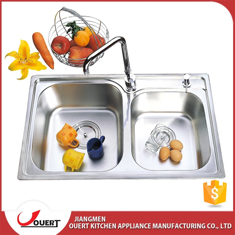 Customized stainless steel restaurant kitchen sink with drainboard