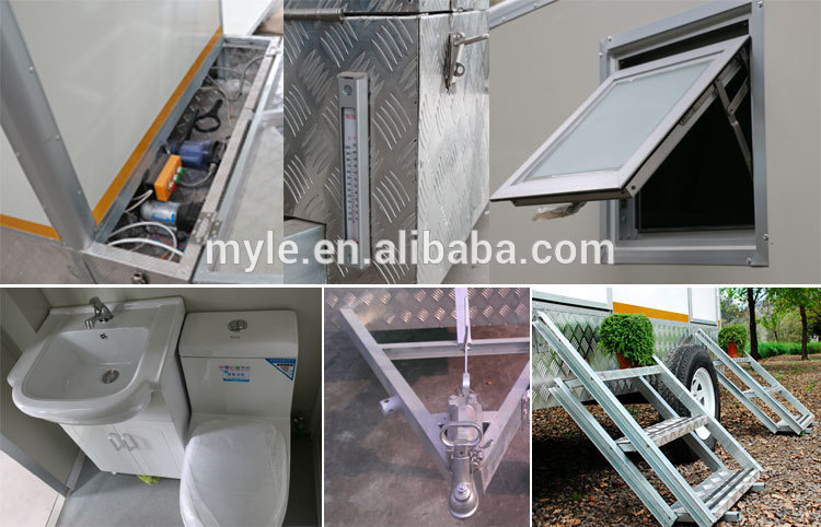 Portable toilet with trailer, Portable Toilet, Movable trailer Toilet rental