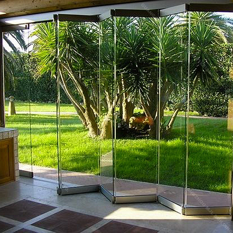 Fire prevention materials for frameless glass door / accordion door