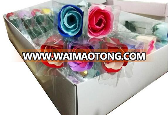 Single artificial soap rose flower with gift packing