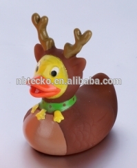 PVC Christmas bath duck deer design babies PVC tub floating duck toy