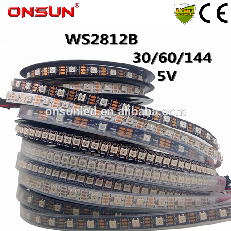 Customize LED Magic Strip WS2811/WS2812B Chips White/Black PCB Digital programmable 5050 RGB LED Strip Light DC5V/12V