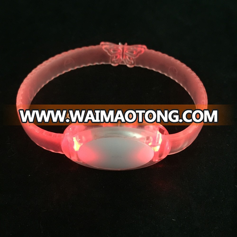 2017 factory hot sell cheaper LED silicone bracelet flashing light