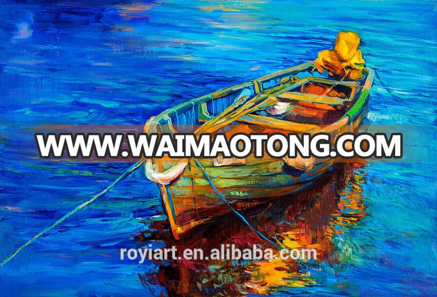 Handmade Thick strokes abstract boat knife oil painting on canvas popular sell good price