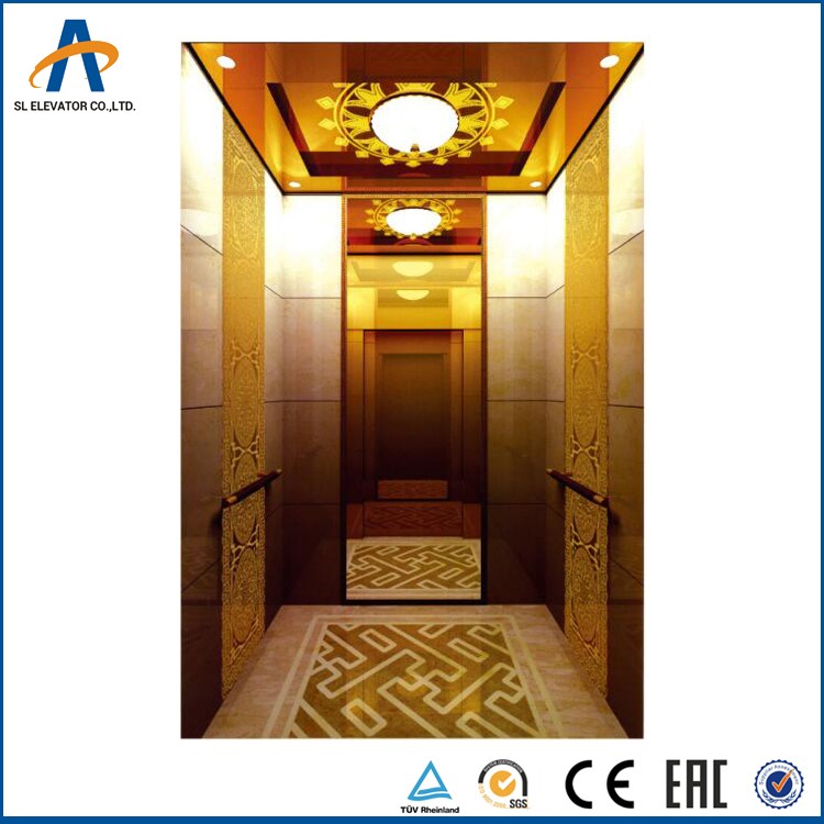 3m/s High Building VVVF or PLC Mirror etching passenger elevators for sale