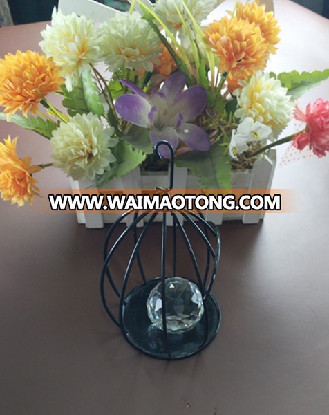 China manufacture iron black hanging basket candle holder for wedding favors