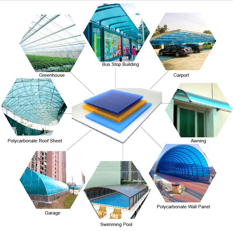 Top quality 10 years guarantee colored polycarbonate sheet price