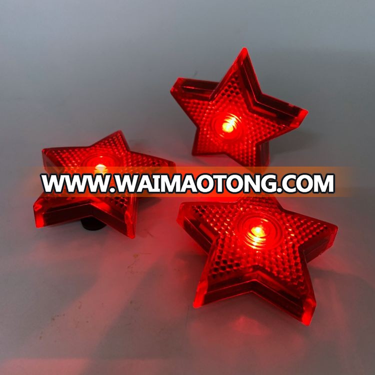 Factory price customized LOGO star shape outdoor warning safety flashing LED bike light