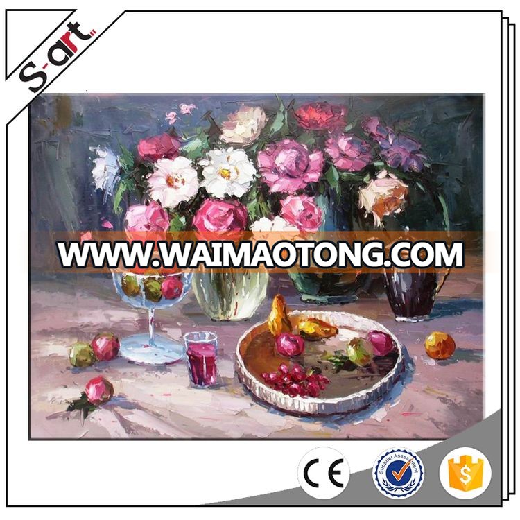 Wholesaler new arrival flower and fruit still life urn oil paintings