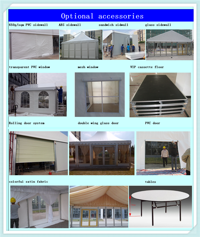 High quality aluminum frame 5x5m fair pagoda tents for sale