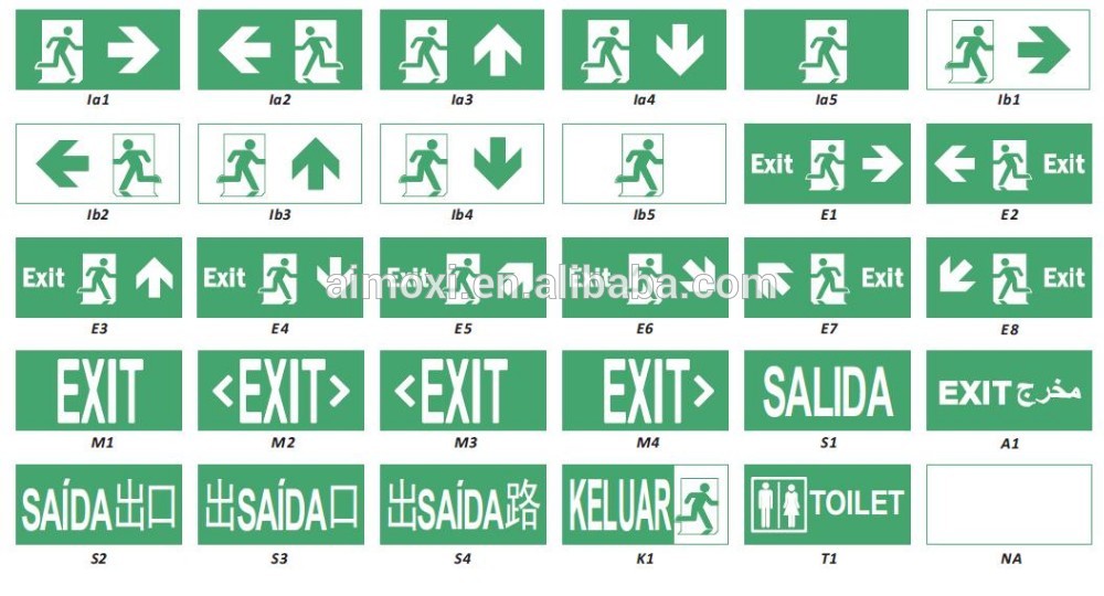 Batteries Rechargeable Recessed Emergency Exit Sign