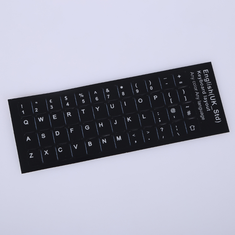 High Quality custom decorative computer stickers keyboard black background key sticker