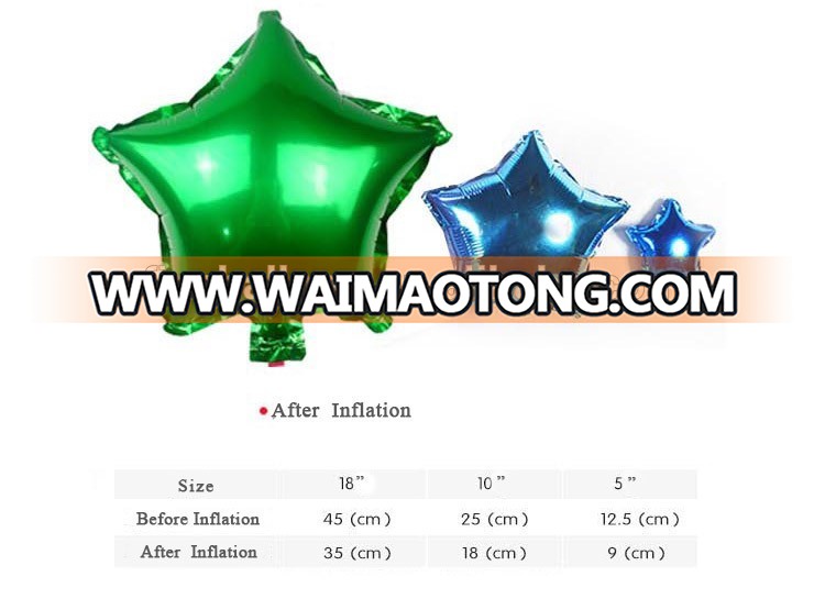 Factory wholesale high quality printed 18 inch star shape helium custom foil balloons