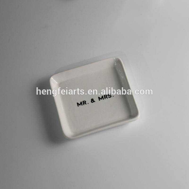 ceramic square simple design wedding jewellery display tray