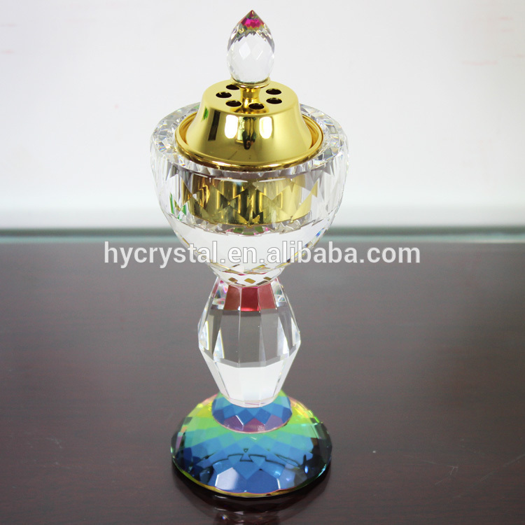 arabic copper decorative crystal incense glass perfume burner