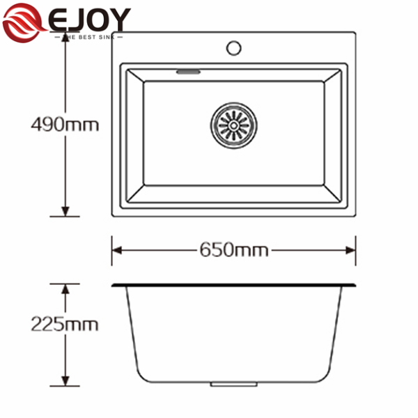 EJOY High Quality quartz sink kitchen Customized artifical stone granite kitchen sink home restaurant farm use NET650