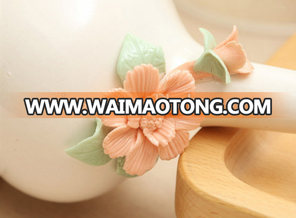 ceramic fragrance diffuser vase with sola flower ceramic oil diffuser ceramic bottle