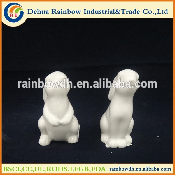 Lovely white easter rabbit rings ceramic napkin holder